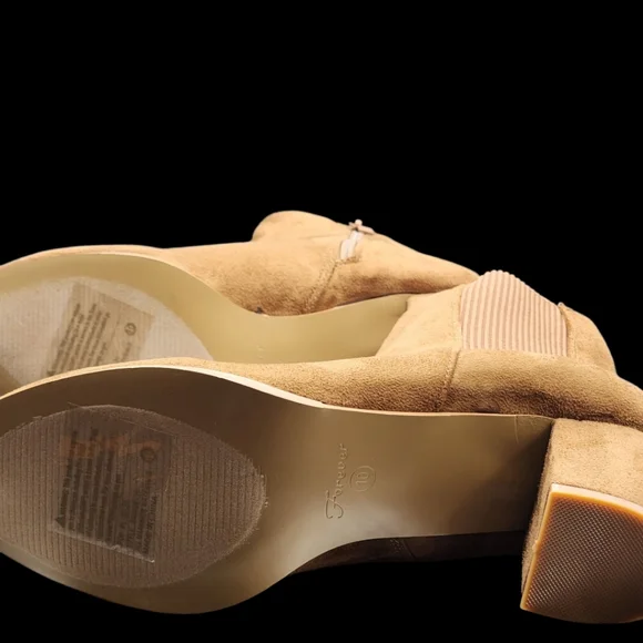 NWOT Forever Tan Nubuck Block Heel Boots Sizes 6.5, 7 & 10 Fall Winter Staple - Picture 3 of 12